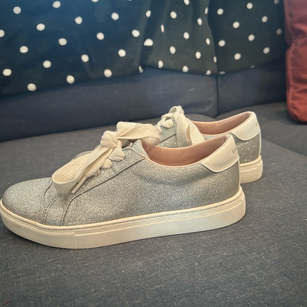 Kate Spade silver glitter sneakers